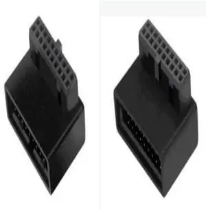 2PCS/Lot USB3.0 19/20Pin Extension Adapter with 90 Degree Steering Joint Motherboard 19p 20p connector turn right