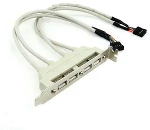 4 PORTS USB 2.0 Female Screw to 2Motherboard 9p header cable with bracket 4-Port USB Rear Panel Bracket Host Adapter