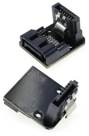 FOR 2Pcs/lot SATA Female to Male Adapter with Lock and 90 Degree Elbow for PC Hardware and Motherboard