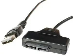 FOR Laptop USB 2.0 to 7+6 13Pin Slim SATA CD/DVD Optical Drive Adapter Cable