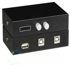 2 Ports USB 2.0 Sharing Switch Switcher Adapter Box PC Scanner Printer