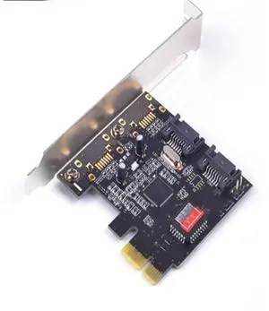 FOR PCIe X1 To 2 Port SATA2.0 3G/bps Raid Controller Card SIL3132 Chipset for Silicon sata Adapter Add on Card chia coin