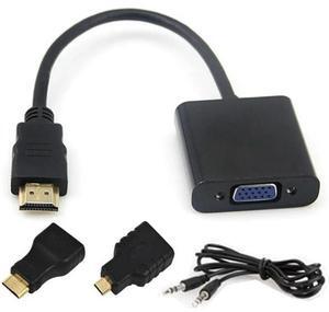 FOR 1Set Built-in 1080P Chipset HDMI to VGA with Audio Cable Micro Mini HDMI to VGA Converter Adapter for 360 PC DVD
