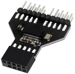 FOR 2Pcs/lot Motherboard USB2.0 9Pin Interface Header Splitter 1 to 2 Extension Cable Adapter