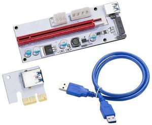 FOR 60cm PCI-E Riser Card PCIe 1x To 16x Adapter 4Pin 6Pin SATA Power USB 3.0 Cable for Miner Expansion Converter