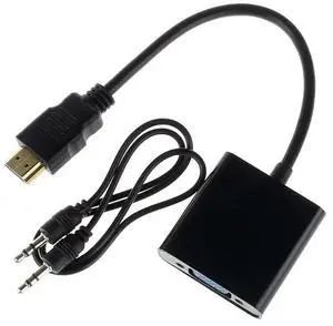 FOR Male to Female HDMI to VGA Converter Adapter with Audio Cable for 360 for Laptop Support 1080P HDTV Displayer