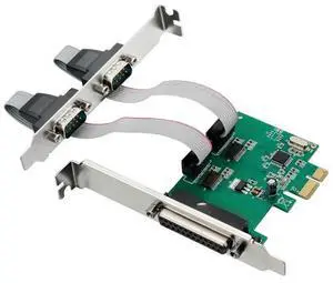 PCIe to 2 PORTS RS-232 Serial Port COM DB25 Printer Parallel port converter card WCH382L Chipset