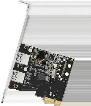 Auto power supply PCIE to dual port USB3.0 PCIE express I/O card pci-express to 2 usb 3.0 adapter chipset