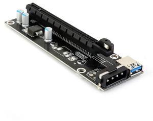 FOR PCIe PCI-E PCI Express Riser Card 1x to 16x USB 3.0 Data Cable SATA to 4Pin IDE Molex Power Supply for