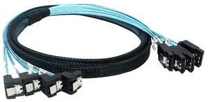 FOR SAS 4.0 4SATA to 4SATA Cable with 90° Bend - Effortless Data cable Transfer for SSD Hard Drives and Motherboards