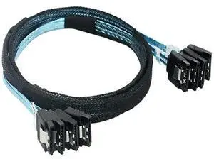 FOR PC Hardware Cable: 4 Ports SATA to 4 Ports SATA 4.0 with 180-degree Braided Net