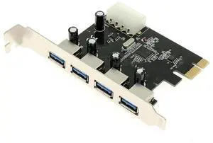 Superspeed 5Gbps 4 ports USB 3.0 PCIe Control Card / PCI Express to USB3.0 Converter Adapter Via Chip win10