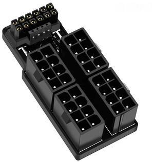 FOR ATX3.0 4X8 Pin Female to Male 12VHPWR 12+4P 180° Angled Connector Power Adapter for RTX4090 / RTX4080 16GB/12GB Graphics Card