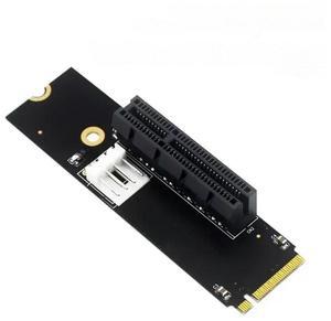 FOR NGFF M.2 To PCI-E 4X Riser Card M2 M Key To PCIe X4 Adapter With LED Indicator SATA Power