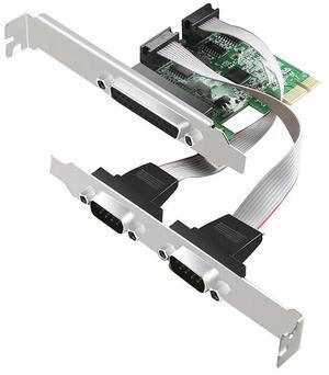 FOR 2 PORTS RS-232 Serial Port COM DB25 Printer Parallel Port LPT to PCI-E PCI Express Card Adapter Converter asix ax99100