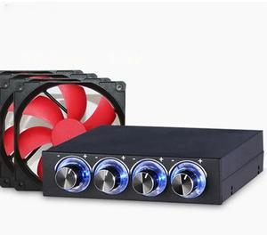 FOR 3.5 floppy bay Cooling System 3.5inch PC HDD 4 Channel Speed Fan Controller LED Controller Front Panel For Computer Fans