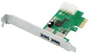 PCI-E To 2 Port USB3.0 Expansion Card Super Speed USB 3.0 Host Control Expansion Card chipset 720200 4pin power supply