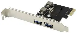 FOR 2 Port USB 3.0 PCI-E Expansion Card External PCIe Card USB3.0 With 2 Power Modules PC