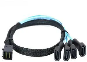 FOR Efficient Mini SAS HD SFF-8643 to 4 SATA 7Pin Male Cable for Data Transfer