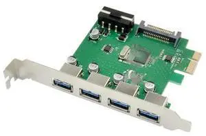 PCI-E To 4 Ports USB 3.0 Converter card 4 Ports USB3.0 adapter Card VL805 Chipset sata 4pin power supply