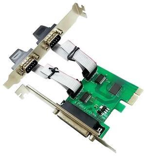 FOR PCIe to 2 Ports DB9 RS232 Serial DB25 LPT Converter card AX99100 Chipset