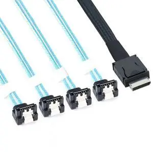PCI-Express SAS SFF-8611 4i to SATA 7P 90 Degree Cable Adapter