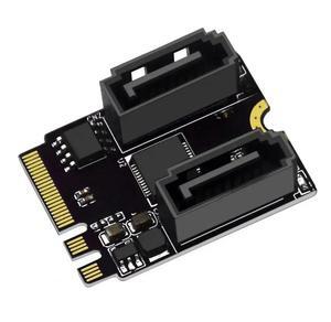 FOR M.2 A+E KEY to 2 Ports SATA3.0 Converter Card expansion card: Fast Data Transmission and Stable Output