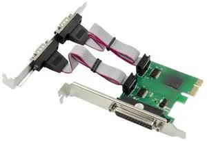 Dual db9 RS-232 LPT to pci-e Adapter PCI Express Parallel Serial Com Card Pcie to 2 ports rs232 db25 ASIX 99100 Chipset