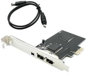 FOR PCIe with 6Pins PCI-E FIREWIRE 400 IEEE 1394 CARD VIA CHIPSET WORK WIN7 pci-e to 1394 a b WITH CABLE