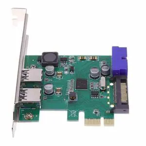 1 pcs SuperSpeed 2-Port USB 3.0 19-pin USB3.0 PCI-E PCI Express pcie Card Motherboard 20P 20 pin Connector Chipset