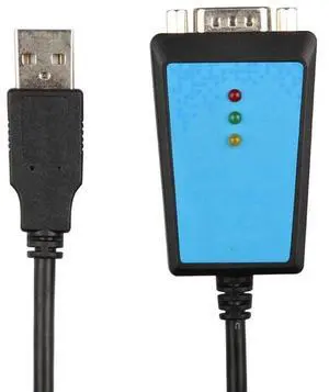 USB 2.0 to Serial RS-232 DB9 9Pin Adapter Converter Cable FTDI Chipset Length 1.8M Magnetic Ring LED