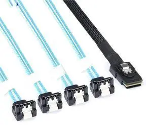FOR MINI SAS SFF-8087 to 4 Ports SATA 90 degree high-speed server connection Cable FOR MINI SAS SFF-8087 to 4 Ports SATA 90 degree high-speed server connection Cable