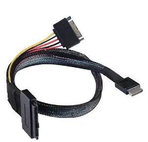 FOR Mini SAS 4i SFF-8611 To SFF-8639 U2 With 15P Power High-Speed Cable