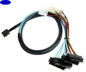FOR MINI SAS HD SFF-8643 to 4 Ports SAS SFF-8482 with POWER Server Connection Cable