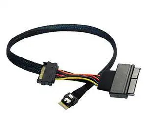 FOR Mini Slim line SAS SFF-8654 4I 38P To SAS 8639 U.2 Adapter Cable with SATA15P