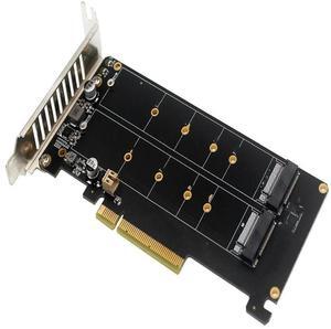 FOR Dual M.2 NVMe PCIe x8 Split Card with PCIe 4.0 Support for SSD RAID Expansion Adapter on Motherboard