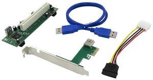 FOR PCI E PCI-E PCI Express X1 to PCI Riser Card Bus Card High Efficiency Adapter Converter USB 3.0 Cable for ASM1083 Chip