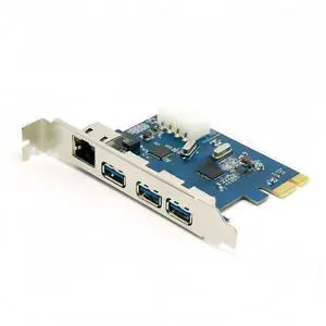 PCI-e to External 3 ports USB 3.0+ RJ45 Gigabit Ethernet Network card USB3.0 + 1000M LAN Combo PCI express card