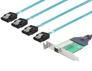 FOR 12G 30AWG External Mini SAS HD SFF-8644 female wiht PCBA to 4 Port SATA For Data Server Raid Cable adapter