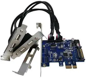 PCIe 2 ports usb internal 2 port 9pin 9-pin USB2.0 expansion card usb WIFI PCI-E adapter converter card