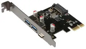 USB 3.1 Type-C + 2 usb 3.0 type-A + SATA 15PIN USB header PCI-e Card PCI Express to USB3.1 Adapter via chip