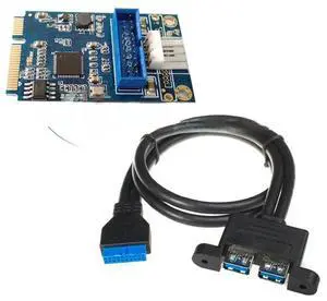 Mini PCIe a dual USB adaptador 3.0 Mini PCI-e a 19 Pin USB3.0 header converter +19 P USB a 2 USB3.0 spiltter cable