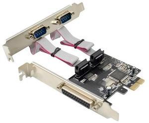 FOR PCIe to 2S1P Serial Parallel Converter card pcie to 2 ports rs232+Parallel Printer LPT port adapter Card MCS9901Chipset RS-232