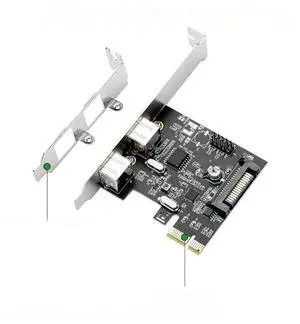 FOR PCI Express 2 Ports PS//2 for PC Keyboard Mouse Adapter Expansion Card with 4 Pin Power Connector