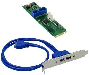 FOR NGFF M.2 b+m key to 2-ports USB 3.0 Adapter Converter Card 19Pin 20Pin Dual usb3.0 720202 chipset M2 Expansion Bracket