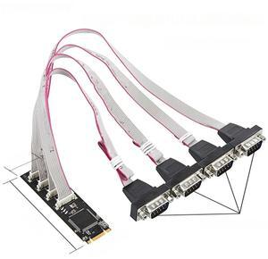 FOR M.2 B+M To DB9 4 Com Ports 4S DB 9Pin RS232 Industrial Serial Port NGFF 2280MM Serial Port M2 B M Key Expansion Card