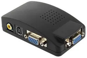 1pcs AV S-Video RCA Composite Video to PC Laptop VGA TV Converter adapter box