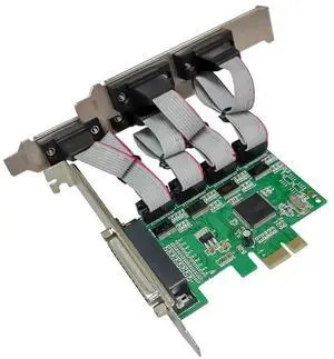 PCI Express 4S1P DB25+4 Ports DB9 RS232 com PCIE WCH384L Chip Serial Parallel Control card pcie to LPT Adapter
