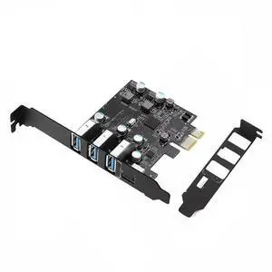 PCIE to 3 ports USB3.0 converter 1 port USB3.1 Type-c PCI Express Expansion Card Pro Fl1100 no need power supply