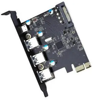 PCI Express Card to 3 PORTS USB 3.0 1 PORT USB3.1 Type C Internal USB 3.0 20PIN 4 Ports USB HUB pcie to Type-c Converter Card